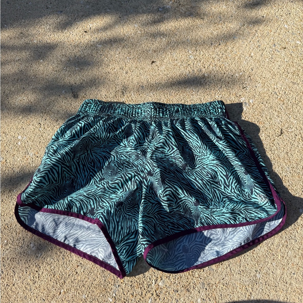 VSX Women's Athletic Shorts with Zebra Pattern - Green, Black, purple and blue